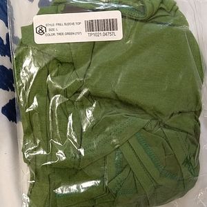 Soft never worn green top with frilly sleeves